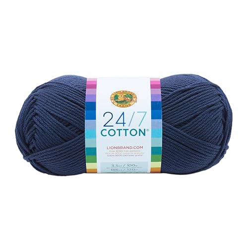 Lion Marke Garn Company Baumwolle Garn, 100% Baumwolle, Marineblau von Lion Brand Yarn Company