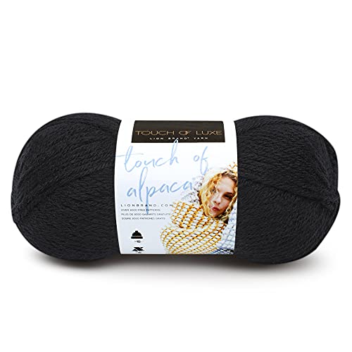 Lion Brand Yarn Company 674-153 Touch of Alpaka Garn, schwarz, One Skein, 190 meter von Lion Brand Yarn