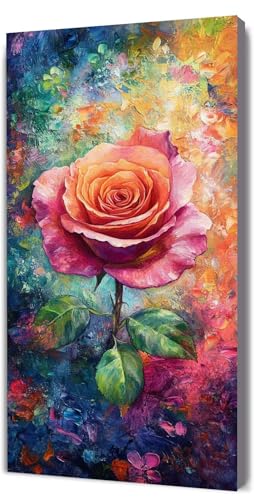 Malen Nach Zahlen Erwachsene Abstrakt Rose, Malen Nach Zahlen Kinder ab 7, DIY Digitales Ölgemälde Set auf Leinwand Mit 3 Bürsten Pinseln und Hochwertig Acrylpigment, für Zuhause Dekor 100x200cm D-44 von Lionhai