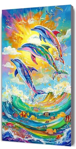 Malen Nach Zahlen Erwachsene Farbe Delphin, DIY Handgemalt Malen Nach Zahlen, mit Leinwand Pinseln Acrylpigment, Paint by Numbers Adult Kinde Anfänger, für Geschenke und Home Haus Deko, 70x140cm D-13 Malen Nach Zahlen Erwachsene Farbe Delphin, DIY Handgemalt Malen Nach Zahlen, mit Leinwand Pinseln Acrylpigment, Paint by Numbers Adult Kinde Anfänger, für Geschenke und Home Haus Deko, 70x140cm D-13 von Lionhai