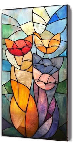 Malen Nach Zahlen Erwachsene Farbe Katze, Malen Nach Zahlen Kinder ab 7, DIY Digitales Ölgemälde Set auf Leinwand Mit 3 Bürsten Pinseln und Hochwertig Acrylpigment, für Zuhause Dekor 100x200cm D-21 von Lionhai