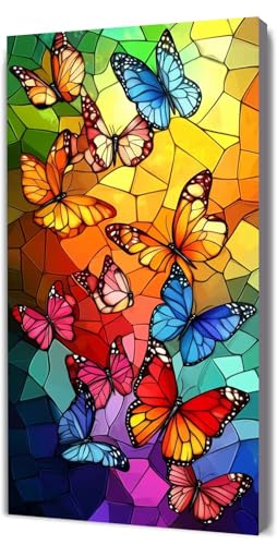 Malen Nach Zahlen Erwachsene Farbe Schmetterling, Malen Nach Zahlen Kinder ab 7, DIY Digitales Ölgemälde Set auf Leinwand Mit 3 Bürsten Pinseln und Hochwertig Acrylpigment, Dekor 100x200cm D-14 von Lionhai