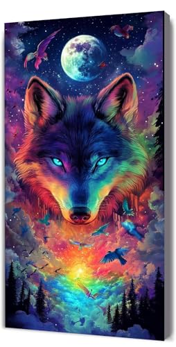 Malen Nach Zahlen Erwachsene Farbe Wolf, Malen Nach Zahlen Kinder ab 7, DIY Digitales Ölgemälde Set auf Leinwand Mit 3 Bürsten Pinseln und Hochwertig Acrylpigment, für Zuhause Dekor 60x120cm D-17 Malen Nach Zahlen Erwachsene Farbe Wolf, Malen Nach Zahlen Kinder ab 7, DIY Digitales Ölgemälde Set auf Leinwand Mit 3 Bürsten Pinseln und Hochwertig Acrylpigment, für Zuhause Dekor 60x120cm D-17 von Lionhai