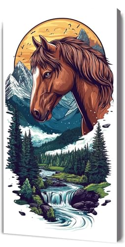 Malen Nach Zahlen Erwachsene Karikatur Pferd, Malen Nach Zahlen Kinder ab 7, DIY Digitales Ölgemälde Set auf Leinwand Mit 3 Bürsten Pinseln und Hochwertig Acrylpigment, für Zuhause Dekor 40x80cm D-270 Malen Nach Zahlen Erwachsene Karikatur Pferd, Malen Nach Zahlen Kinder ab 7, DIY Digitales Ölgemälde Set auf Leinwand Mit 3 Bürsten Pinseln und Hochwertig Acrylpigment, für Zuhause Dekor 40x80cm D-270 von Lionhai