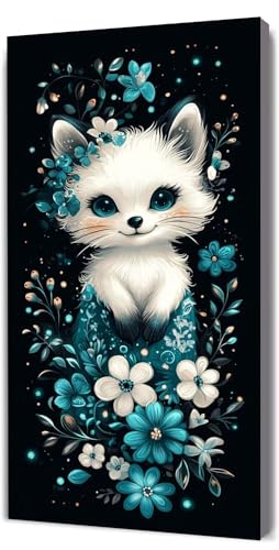 Malen Nach Zahlen Erwachsene Karikatur Tier, Malen Nach Zahlen Kinder ab 7, DIY Digitales Ölgemälde Set auf Leinwand Mit 3 Bürsten Pinseln und Hochwertig Acrylpigment, für Zuhause Dekor 40x80cm D-261 von Lionhai