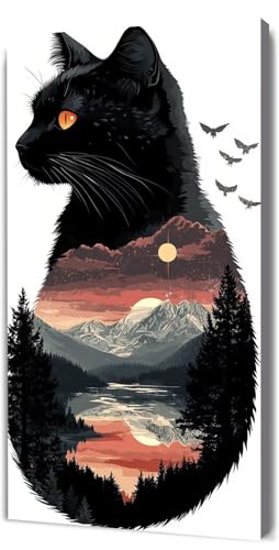 Malen Nach Zahlen Erwachsene Landschaft Katze, Malen Nach Zahlen Kinder ab 7, DIY Digitales Ölgemälde Set auf Leinwand Mit 3 Bürsten Pinseln und Hochwertig Acrylpigment, Zuhause Dekor 30x60cm D-250 Malen Nach Zahlen Erwachsene Landschaft Katze, Malen Nach Zahlen Kinder ab 7, DIY Digitales Ölgemälde Set auf Leinwand Mit 3 Bürsten Pinseln und Hochwertig Acrylpigment, Zuhause Dekor 30x60cm D-250 von Lionhai