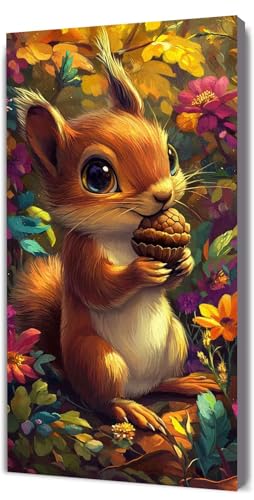 Malen Nach Zahlen Erwachsene Niedlich Eichhörnchen, Malen Nach Zahlen Kinder ab 7, DIY Digitales Ölgemälde Set auf Leinwand Mit 3 Bürsten Pinseln und Hochwertig Acrylpigment, Dekor 30x60cm D-293 Malen Nach Zahlen Erwachsene Niedlich Eichhörnchen, Malen Nach Zahlen Kinder ab 7, DIY Digitales Ölgemälde Set auf Leinwand Mit 3 Bürsten Pinseln und Hochwertig Acrylpigment, Dekor 30x60cm D-293 von Lionhai