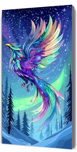 Malen Nach Zahlen Erwachsene Phönix Aurora, Malen Nach Zahlen Kinder ab 7, DIY Digitales Ölgemälde Set auf Leinwand Mit 3 Bürsten Pinseln und Hochwertig Acrylpigment, für Zuhause Dekor 100x200cm D-75 von Lionhai
