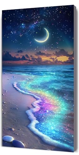 Malen Nach Zahlen Erwachsene Regenbogen Strand, Malen Nach Zahlen Kinder ab 7, DIY Digitales Ölgemälde Set auf Leinwand Mit 3 Bürsten Pinseln und Hochwertig Acrylpigment, Zuhause Dekor 100x200cm D-8 von Lionhai