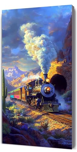 Malen Nach Zahlen Erwachsene Retro Zug, Malen Nach Zahlen Kinder ab 7, DIY Digitales Ölgemälde Set auf Leinwand Mit 3 Bürsten Pinseln und Hochwertig Acrylpigment, für Zuhause Dekor 60x120cm D-77 Malen Nach Zahlen Erwachsene Retro Zug, Malen Nach Zahlen Kinder ab 7, DIY Digitales Ölgemälde Set auf Leinwand Mit 3 Bürsten Pinseln und Hochwertig Acrylpigment, für Zuhause Dekor 60x120cm D-77 von Lionhai