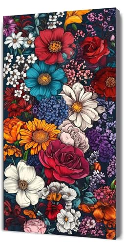 Malen Nach Zahlen Erwachsene Schönheit Blume, DIY Handgemalt Malen Nach Zahlen, mit Leinwand Pinseln Acrylpigment, Paint by Numbers Adult Kinde Anfänger, für Geschenke Home Haus Deko, 25x50cm D-378 von Lionhai