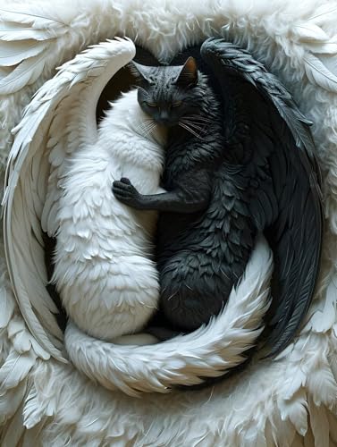 Malen Nach Zahlen Erwachsene Schwarze und weiße Katze, Malen Nach Zahlen Kinder ab 7 8 9 10 Jahre Mädchen Paint by Numbers, Perfekt für Home Wand Dekoration und Festival Geschenke 30x40cm L-248 Malen Nach Zahlen Erwachsene Schwarze und weiße Katze, Malen Nach Zahlen Kinder ab 7 8 9 10 Jahre Mädchen Paint by Numbers, Perfekt für Home Wand Dekoration und Festival Geschenke 30x40cm L-248 von Lionhai