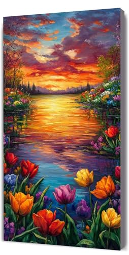 Malen Nach Zahlen Erwachsene Sonnenuntergang See, Malen Nach Zahlen Kinder ab 7, DIY Digitales Ölgemälde Set auf Leinwand Mit 3 Bürsten Pinseln und Hochwertig Acrylpigment, Zuhause Dekor 20x40cm D-327 Malen Nach Zahlen Erwachsene Sonnenuntergang See, Malen Nach Zahlen Kinder ab 7, DIY Digitales Ölgemälde Set auf Leinwand Mit 3 Bürsten Pinseln und Hochwertig Acrylpigment, Zuhause Dekor 20x40cm D-327 von Lionhai