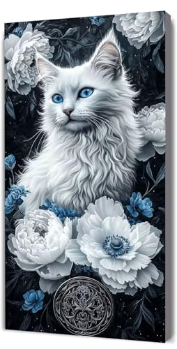 Malen Nach Zahlen Erwachsene Traum Katze, DIY Handgemalt Malen Nach Zahlen, mit Leinwand Pinseln Acrylpigment, Paint by Numbers Adult Kinde Anfänger, für Geschenke und Home Haus Deko, 70x140cm D-412 von Lionhai