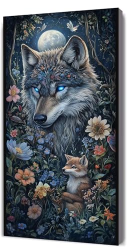 Malen Nach Zahlen Erwachsene Wolf Blume, Malen Nach Zahlen Kinder ab 7, DIY Digitales Ölgemälde Set auf Leinwand Mit 3 Bürsten Pinseln und Hochwertig Acrylpigment, für Zuhause Dekor 30x60cm D-303 Malen Nach Zahlen Erwachsene Wolf Blume, Malen Nach Zahlen Kinder ab 7, DIY Digitales Ölgemälde Set auf Leinwand Mit 3 Bürsten Pinseln und Hochwertig Acrylpigment, für Zuhause Dekor 30x60cm D-303 von Lionhai