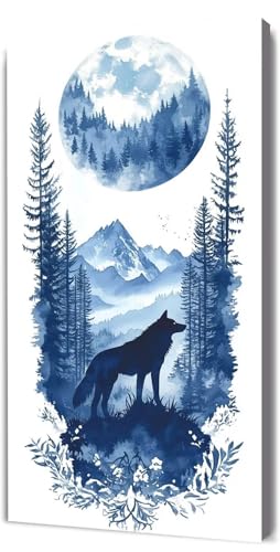 Malen Nach Zahlen Erwachsene Wolf Mond, Malen Nach Zahlen Kinder ab 7, DIY Digitales Ölgemälde Set auf Leinwand Mit 3 Bürsten Pinseln und Hochwertig Acrylpigment, für Zuhause Dekor 40x80cm D-306 Malen Nach Zahlen Erwachsene Wolf Mond, Malen Nach Zahlen Kinder ab 7, DIY Digitales Ölgemälde Set auf Leinwand Mit 3 Bürsten Pinseln und Hochwertig Acrylpigment, für Zuhause Dekor 40x80cm D-306 von Lionhai