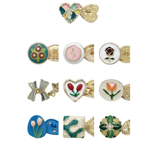 10 Stück Gold Retro Vintage Perle Herz Kristall Nähen Auf Verzierungen Runde Kunstperlen Faux Perle Strass von Liooce