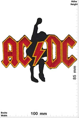AC DC ACDC - with Guitar gold red Aufnäher Besticktes Patch zum Aufbügeln Applique Souvenir Zubehör von LipaLipaNa
