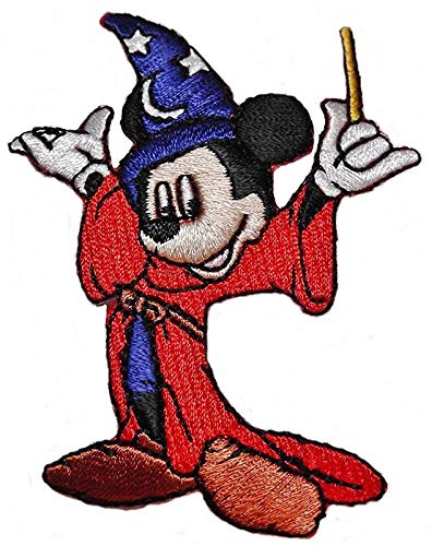 Disney's Mickey Mouse Fantasia Wizard Iron on Sewn on Embroidered PATCH Aufnäher Besticktes Patch zum Aufbügeln Applique Souvenir Zubehör von LipaLipaNa