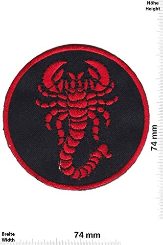 LipaLipaNa Scorpions Red Scorpion Skorpion Round Aufnäher Besticktes Patch zum Aufbügeln Applique von LipaLipaNa