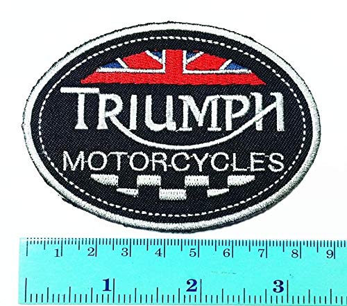 LipaLipaNa Triumph Motorrad Patch Triumph Logo Biker Club Logo Patch zum Aufbügeln Jacke Cap Weste Abzeichen Zeichen Logo Applique Souvenir Zubehör von LipaLipaNa