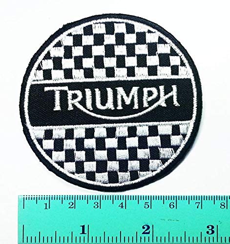 LipaLipaNa Triumph Motorrad Patch Triumph Logo Biker Club Logo Patch zum Aufbügeln Jacke Cap Weste Abzeichen Zeichen inspiriert Applique Souvenir Zubehör von LipaLipaNa
