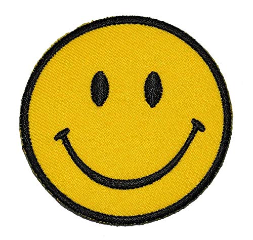 Lustiges smiley-Lächeln-glückliches gelbes Gesicht DIY Applique gesticktes Nähen Eisen auf Flecken SM-005 Applique Andenken-Zusatz von LipaLipaNa