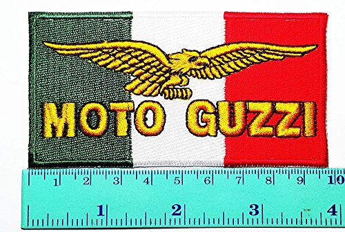 Moto Guzzi Patch Motorrad Motorsport Motorräder Biker Racing Logo Patch Nähen Eisen auf Jacke Kappe Weste Abzeichen Zeichen Logo Applique Souvenir Zubehör von LipaLipaNa