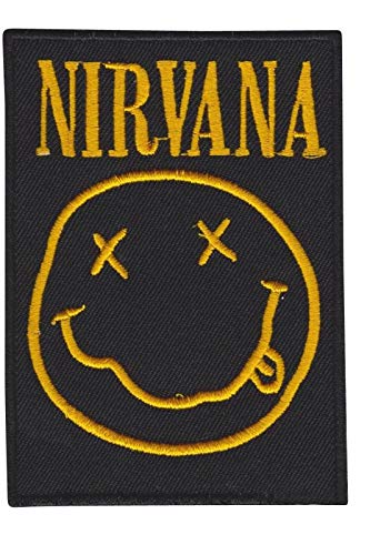 Nirvana Smiley Gold Big Aufnäher Besticktes Patch zum Aufbügeln Applique von LipaLipaNa