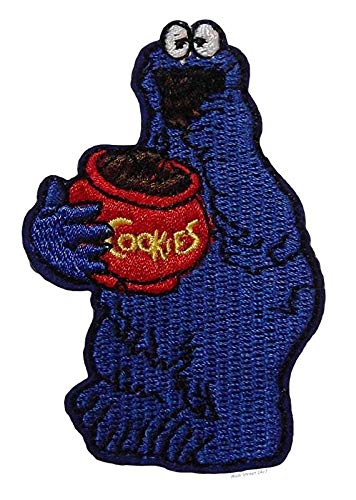 Sesame Street Cookie Monster Eating Cookies Embroidered Patch Aufnäher Besticktes Patch zum Aufbügeln Applique Souvenir Zubehör von LipaLipaNa