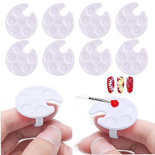 10pcs Nagelkunstpalette Finger Ringe Mini Zeichnung Kunststoff Kosmetischer Künstler Mischpalette von Lipfer