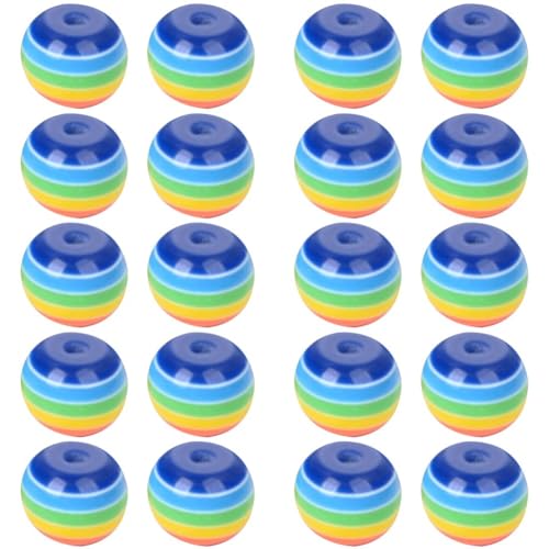 Lipfer 100 Stück Runde Regenbogen Gestreifte Harzperlen Süßigkeiten Farbe Streifte Ball Bubblegum Gumball Perlen -abstandshalter Für DIY -schmuck Making Supplies Frauen Mädchen von Lipfer