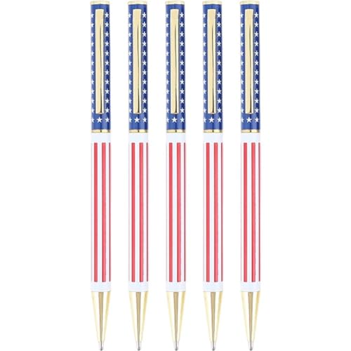 Lipfer 5 Stück Kugelschreiber Amerikanischer Flagge, Patriotische Metallstifte Zum 4. Juli, Usa-Themen, Schmale, Einziehbare Stifte, Großpackung Für Den Unabhängigkeitstag, Veteranen, von Lipfer