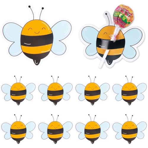 Lipfer 50 Stück Lutscher-papierhalter in Bienenform, Biene, Lutscher-paketkarten, Süßigkeitenverpackung, Lutscher-papierkarten Für Kindergeburtstage, Kindertagsparty Lipfer 50 Stück Lutscher-papierhalter in Bienenform, Biene, Lutscher-paketkarten, Süßigkeitenverpackung, Lutscher-papierkarten Für Kindergeburtstage, Kindertagsparty von Lipfer