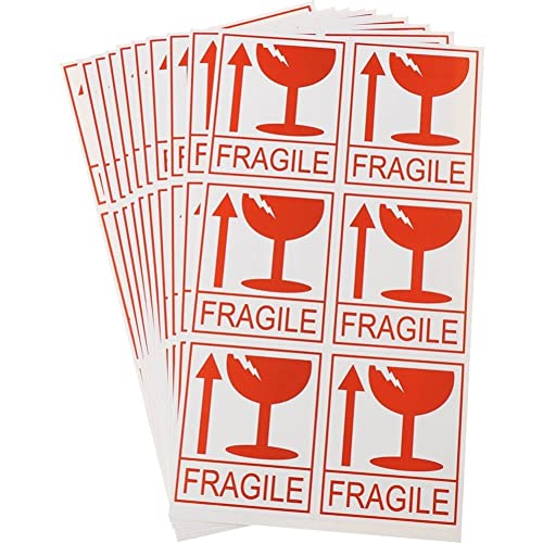 Lipfer 50pcs Handle Sorgfalt Fragile Aufkleber Versandaufkleber Box Versand Fragile Warnaufkleber Box Verpackungsetikett von Lipfer