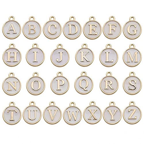 Lipfer Alphabet -charmeanhänger 26pcs Doppelseitig Flach Rund Um Einen Buchstaben Metallanhänger Emaille Charms Für DIY -schmuckherstellung Lipfer Alphabet -charmeanhänger 26pcs Doppelseitig Flach Rund Um Einen Buchstaben Metallanhänger Emaille Charms Für DIY -schmuckherstellung von Lipfer