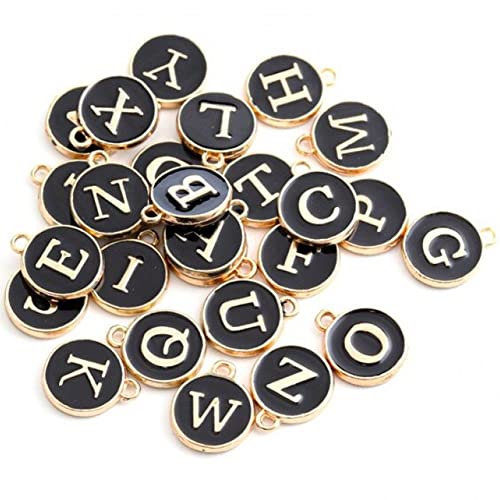 Lipfer Alphabet -charmeanhänger 26pcs Doppelseitig Flach Rund Um Einen Buchstaben Metallanhänger Emaille Charms Für DIY -schmuckherstellung Lipfer Alphabet -charmeanhänger 26pcs Doppelseitig Flach Rund Um Einen Buchstaben Metallanhänger Emaille Charms Für DIY -schmuckherstellung von Lipfer