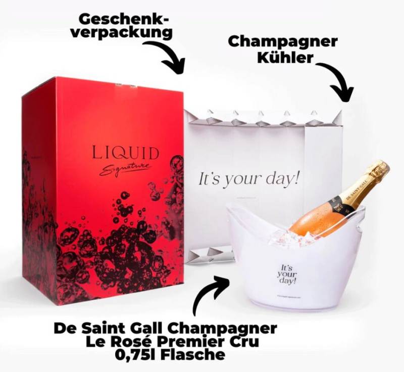 Champagner Box - Geschenkset Aus Einer Flasche Exquisitem Champagner, Kühler Und Stilvoller Geschenkverpackung Hochzeitsgeschenk von LiquidSignature