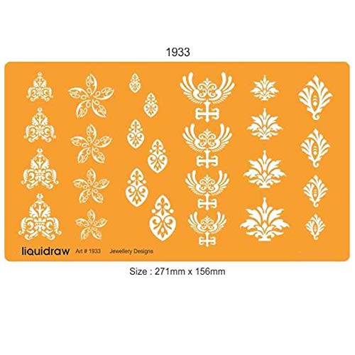 Liquidraw 1933 Schablone für Schmuckformen, Orange/Transparent von Liquidraw