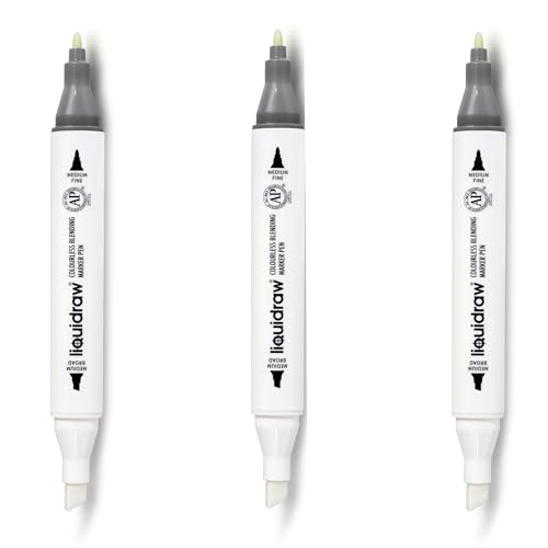 Liquidraw Farbloser Blender Marker 3er Set, Dual Tip, Alkoholbasierter Blender Stift, Grafik-Marker für Kunst, Illustration, Animation, Porträt, Skizzieren, Zeichnen, Design Liquidraw Farbloser Blender Marker 3er Set, Dual Tip, Alkoholbasierter Blender Stift, Grafik-Marker für Kunst, Illustration, Animation, Porträt, Skizzieren, Zeichnen, Design von Liquidraw