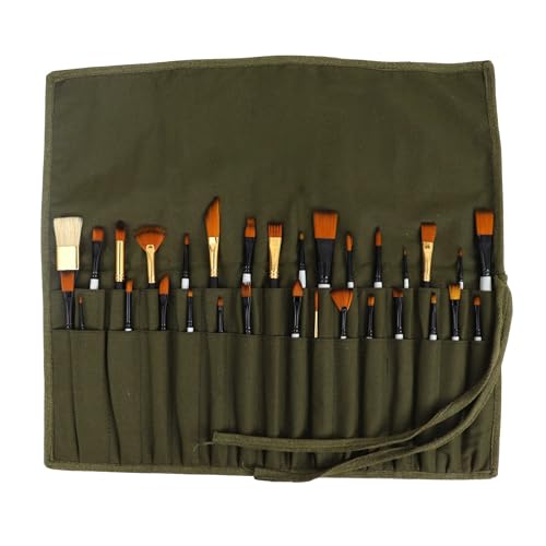 Liquidraw Pinselhalter mit 30 Fächern, aufrollbare Pinseltasche, Aufbewahrungstasche, Make-up-Pinseletui, Grün Liquidraw Pinselhalter mit 30 Fächern, aufrollbare Pinseltasche, Aufbewahrungstasche, Make-up-Pinseletui, Grün von Liquidraw