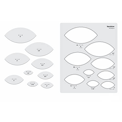Liquidraw Quiltschablonen und Lineale für Patchwork-Acryl-Schablonen, Sechseck, Herzen, Quadrat und Kreis (Blatt) von Liquidraw