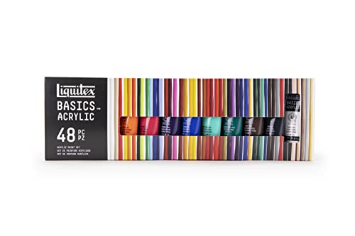 Liquitex 101048 Basics Studio Acrylfarbe, 48 Farben in 22 ml Tuben aus hochwertige und beständige Pigmente, sehr deckende Farben, ausgezeichnete Lichtbeständigkeit, wasserfest von Liquitex