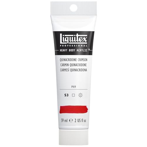 Liquitex 1045110 Professional Heavy Body Acrylfarbe in Künstlerqualität mit ausgezeichneter Lichtechtheit in buttriger Konsistenz, 59ml Tube - Quinacridone Karmesin von Liquitex