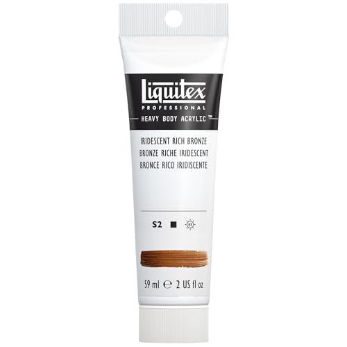 Liquitex 1045229 Professional Heavy Body Acrylfarbe in Künstlerqualität mit ausgezeichneter Lichtechtheit in buttriger Konsistenz, 59ml Tube - Irisierende satte Bronze von Liquitex