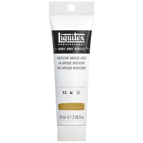 Liquitex 1045237 Professional Heavy Body Acrylfarbe in Künstlerqualität mit ausgezeichneter Lichtechtheit in buttriger Konsistenz, 59ml Tube - Irisierendes antikes Gold von Liquitex