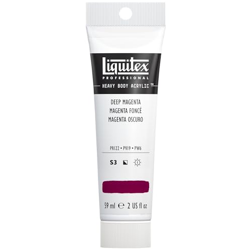 Liquitex 1045300 Professional Heavy Body Acrylfarbe in Künstlerqualität mit ausgezeichneter Lichtechtheit in buttriger Konsistenz, 59ml Tube - Dunkelmagenta von Liquitex