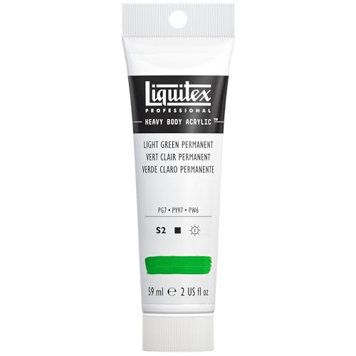 Liquitex 1045312 Professional Heavy Body Acrylfarbe in Künstlerqualität mit ausgezeichneter Lichtechtheit in buttriger Konsistenz, 59ml Tube - Hellgrün permanent von Liquitex