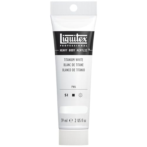 Liquitex 1045432 Professional Heavy Body Acrylfarbe in Künstlerqualität mit ausgezeichneter Lichtechtheit in buttriger Konsistenz, 59ml Tube - Titanweiß von Liquitex