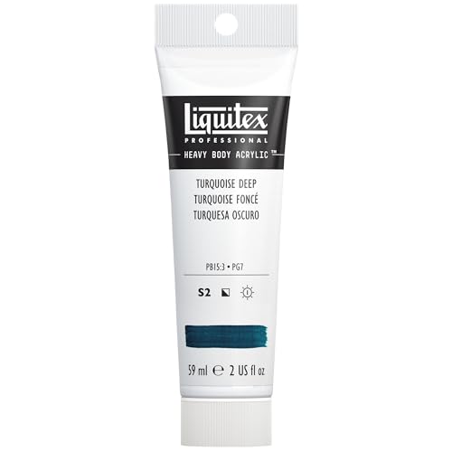 Liquitex 1045561 Professional Heavy Body Acrylfarbe in Künstlerqualität mit ausgezeichneter Lichtechtheit in buttriger Konsistenz, 59ml Tube - Dunkeltürkis von Liquitex